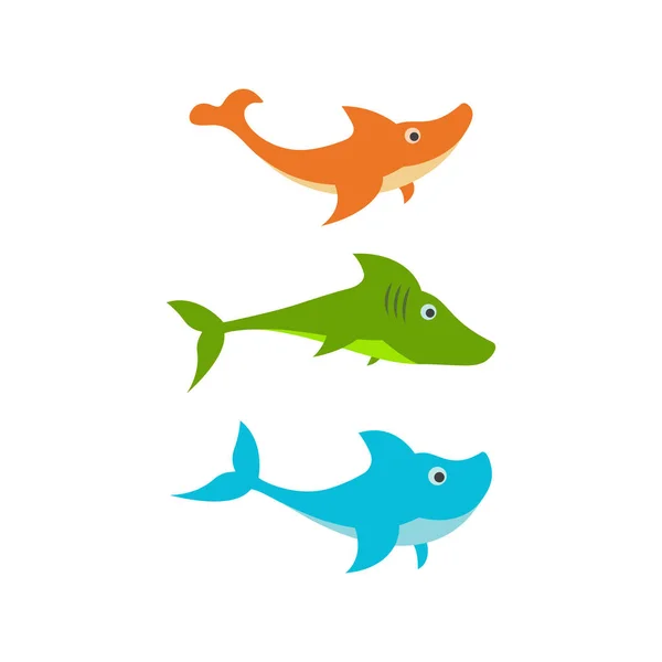 Shark Illustration Icon Designtemplate Vector — Stock Vector