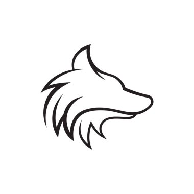 Wolf Head Şablon vektör çizimi tasarımı