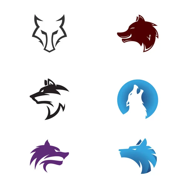 Wolf Head Template Vektor Illustration Design — Stockvektor