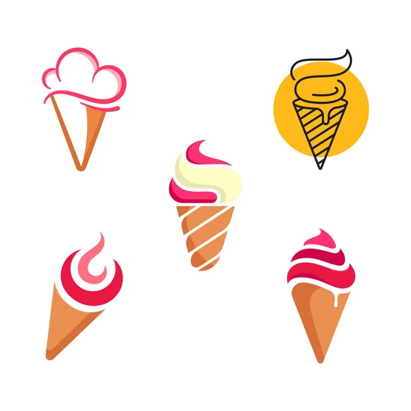 Ice Cream Vector Ikone Design Illustration Vorlage — Stockvektor