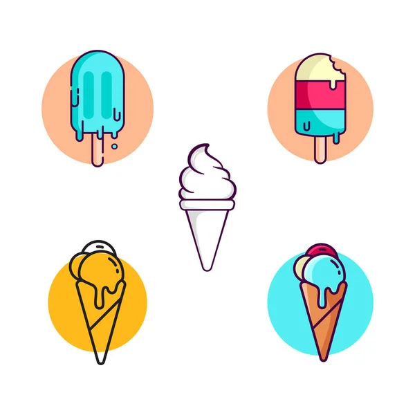 Морозиво Векторна Ілюстрація Дизайну Іконки Шаблон — стоковий вектор