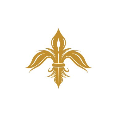 Fleur de lis vektör ikonu tasarım şablonu