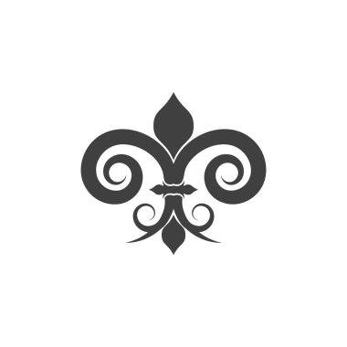 Fleur de lis vektör ikonu tasarım şablonu