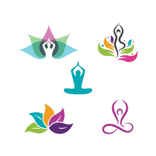 Yoga Vector Pictogram Ontwerp Illustratie Template — Stockvector