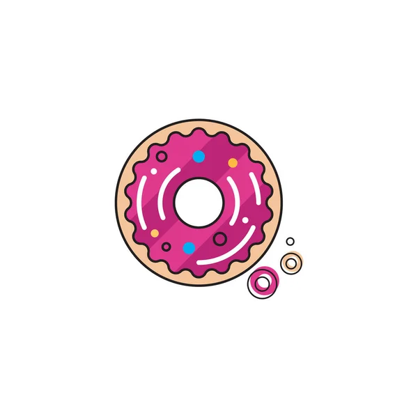 Modèle Illustration Conception Icône Vecteur Donut — Image vectorielle