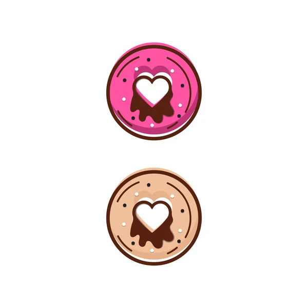 Donut Vector Icono Diseño Ilustración Plantilla — Vector de stock