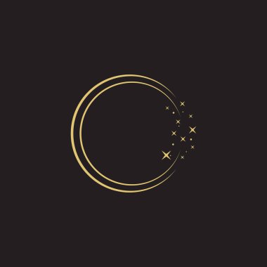 Çember yıldız vektör simgesi tasarım örnekleme şablonu