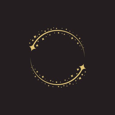 Çember yıldız vektör simgesi tasarım örnekleme şablonu