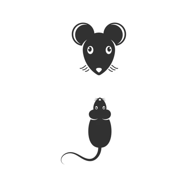 Rat Cute Vector Icon Design Illustration Template — Stock Vector