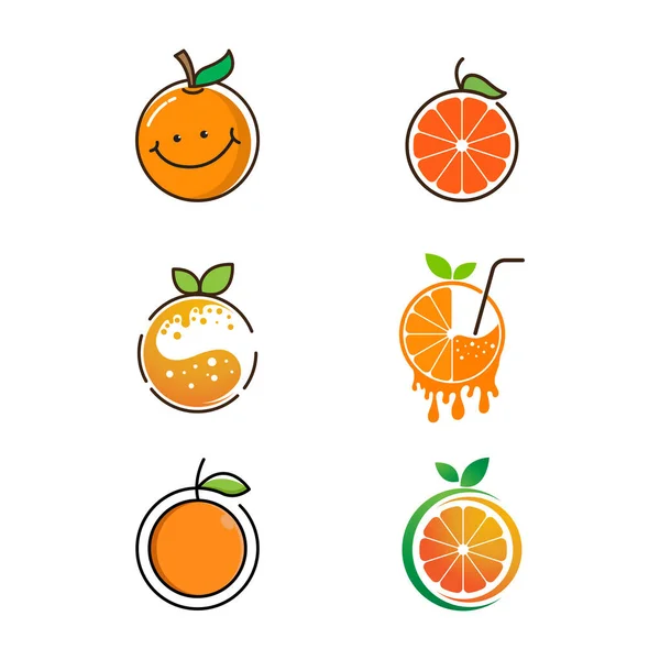 Oranžová Čerstvý Design Vektorové Ikony Ilustrační Design — Stockový vektor