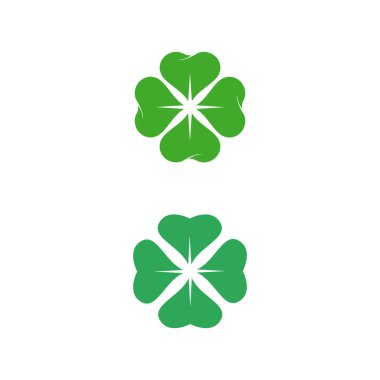 Yeşil Yonca Yaprağı simgesi Şablon Tasarım Vektörü