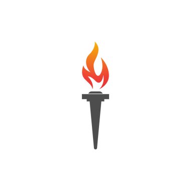 Meşale simgesi. Logolar, web siteleri, uygulamalar ve tematik tasarım için vektör resmi