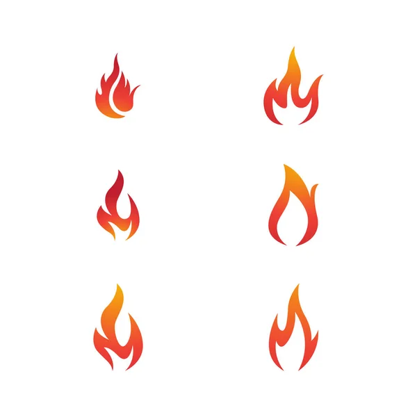 Heiße Flamme Feuer Vektor Symbol Illustration Design Vorlage — Stockvektor