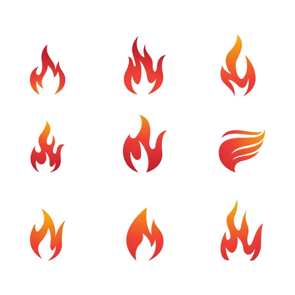 Heiße Flamme Feuer Vektor Symbol Illustration Design Vorlage — Stockvektor