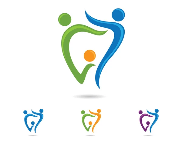 Logo dental familiar — Archivo Imágenes Vectoriales