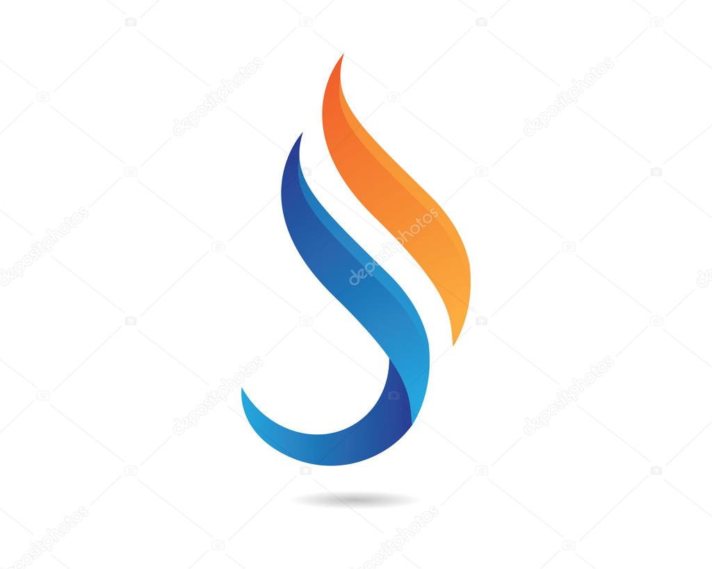 S fire flame logo template
