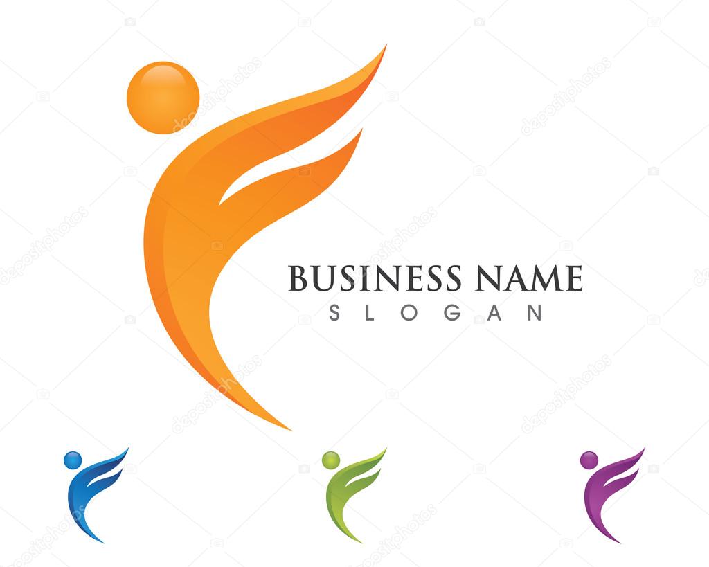 Fun people healthy logo design