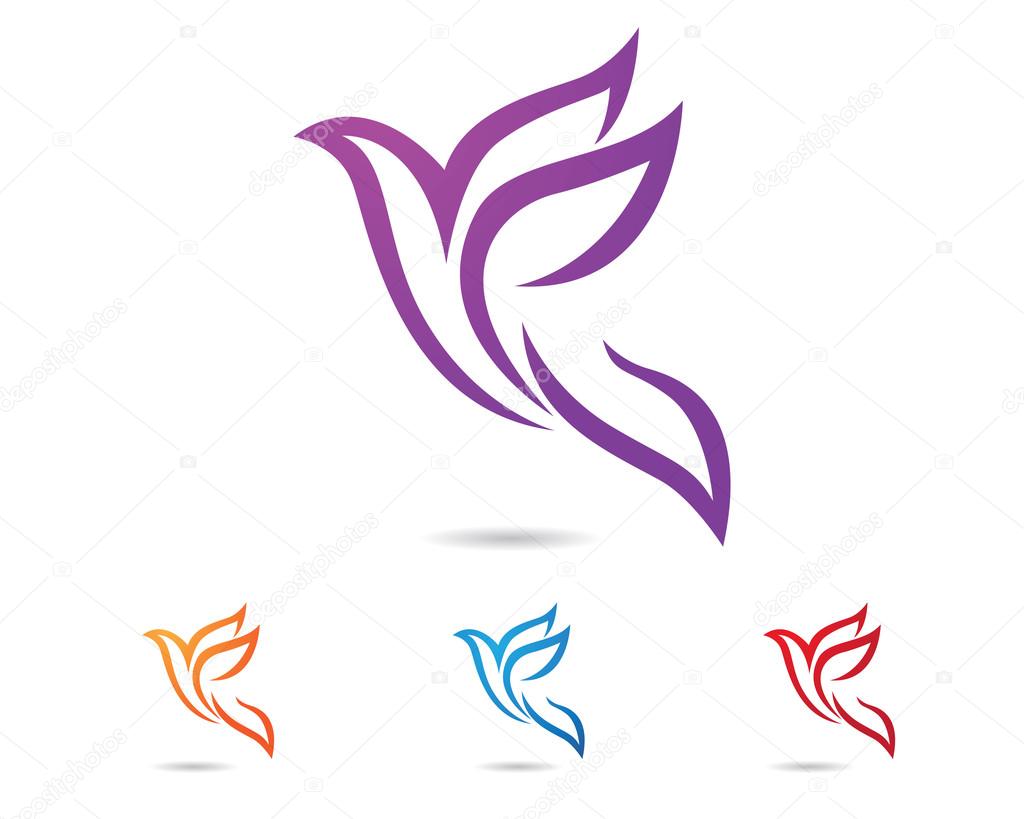 Beauty logo dove bird fly