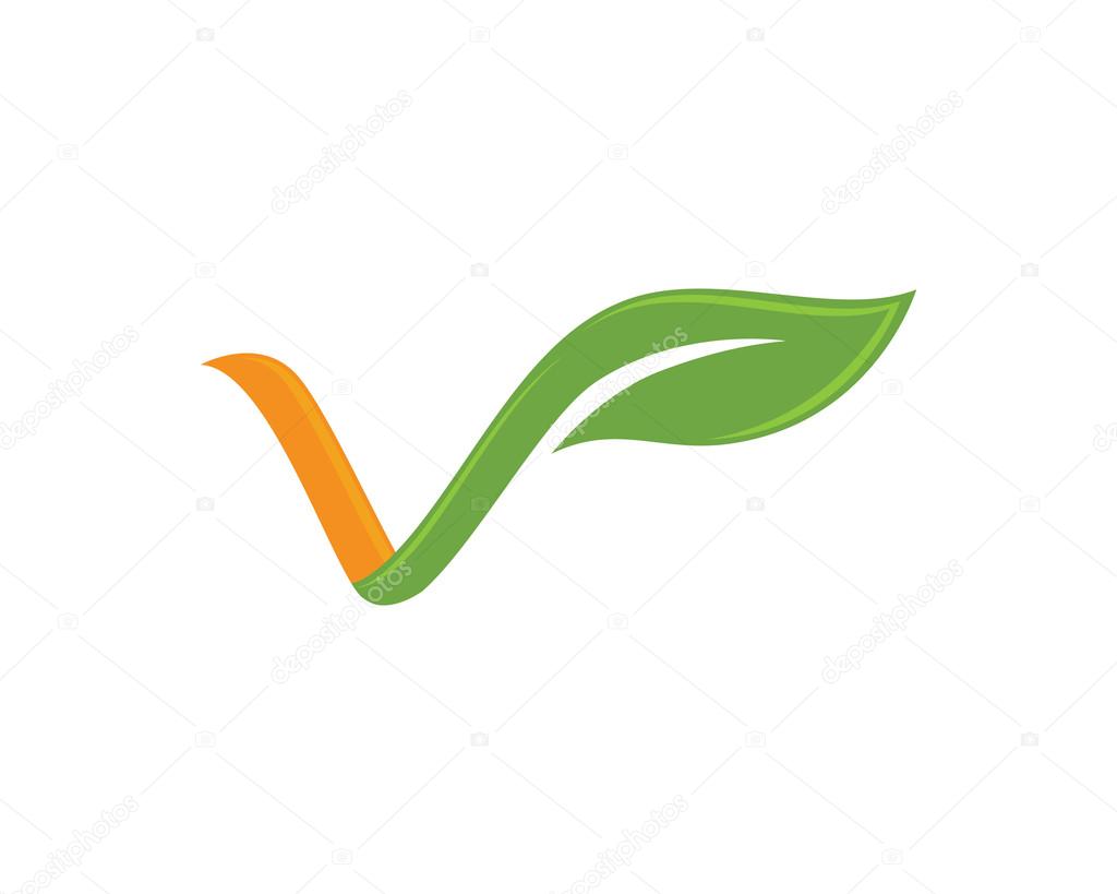 V leaf eco logo