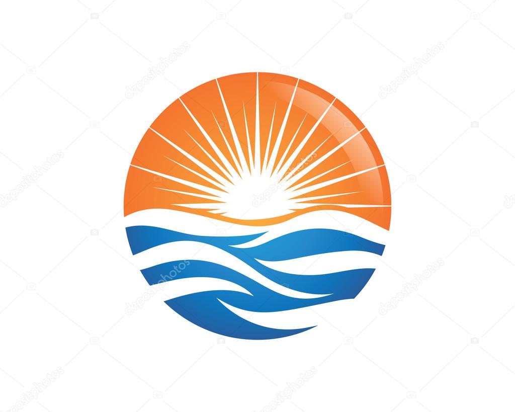 Summer Beach wave Logo template