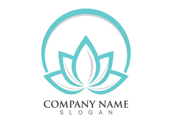 Concepto de logotipo de símbolo de yoga y spa — Vector de stock