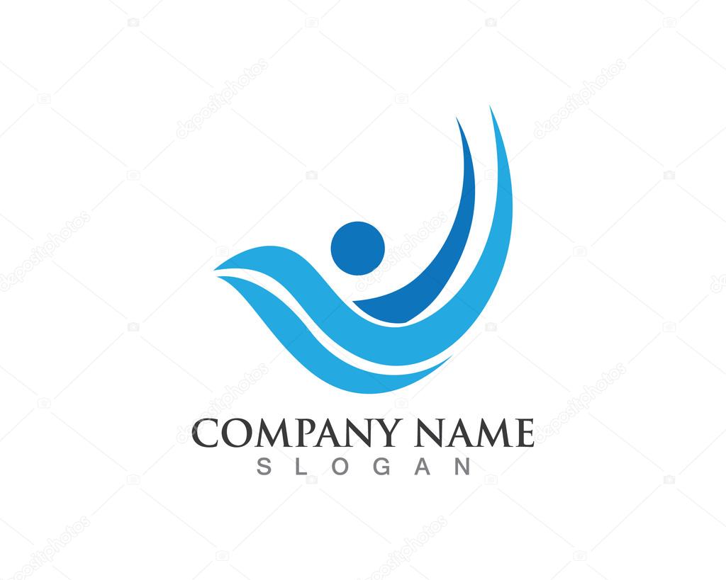 Wave ocean beach symbol template logo