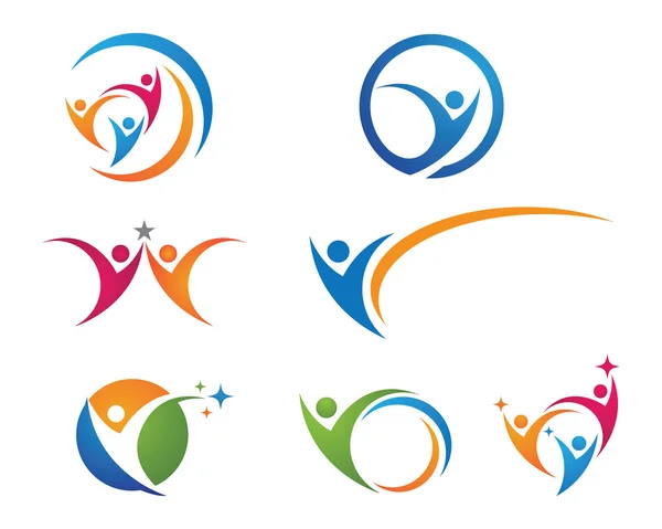 Logo succès personnes — Image vectorielle