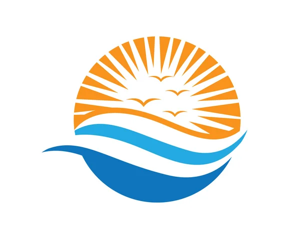 Ocean veach vlny logo — Stockový vektor