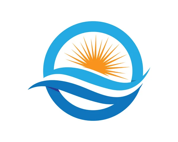 Logo gelombang veach laut - Stok Vektor