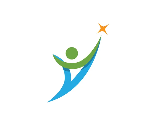 Zdraví životní úspěch lidé logo — Stockový vektor