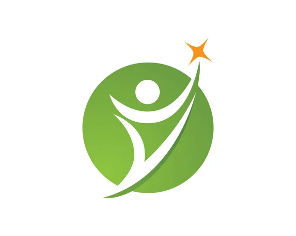 Sağlık hayat başarı insanlar logo — Stok Vektör