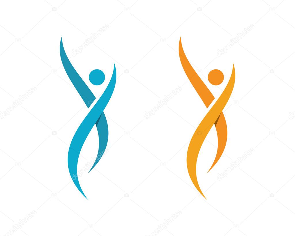 Human jumping vector logo character