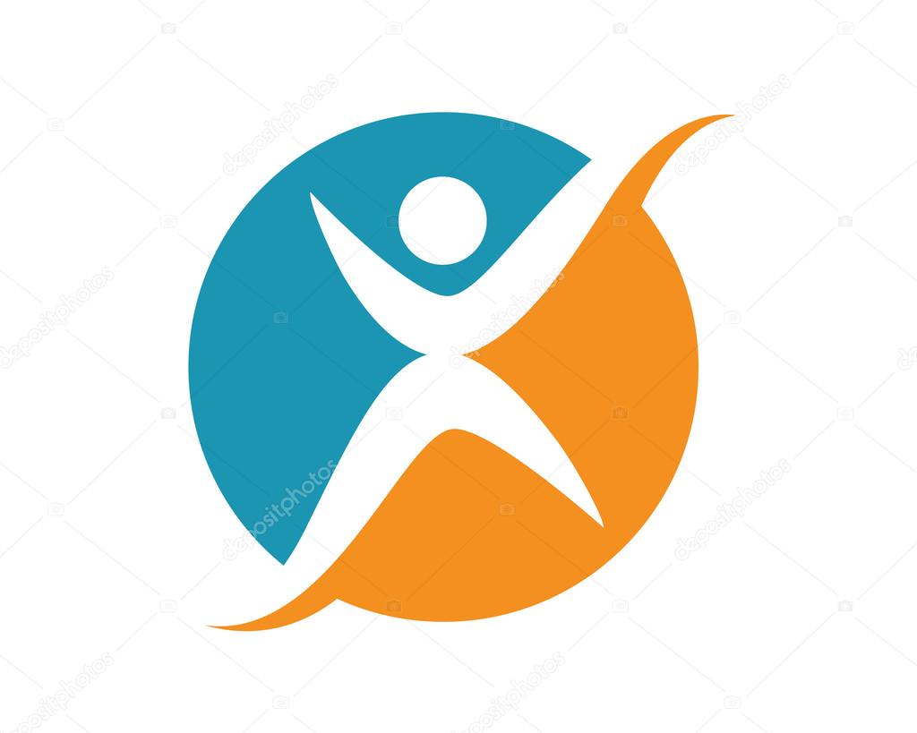 Human running vector logo character