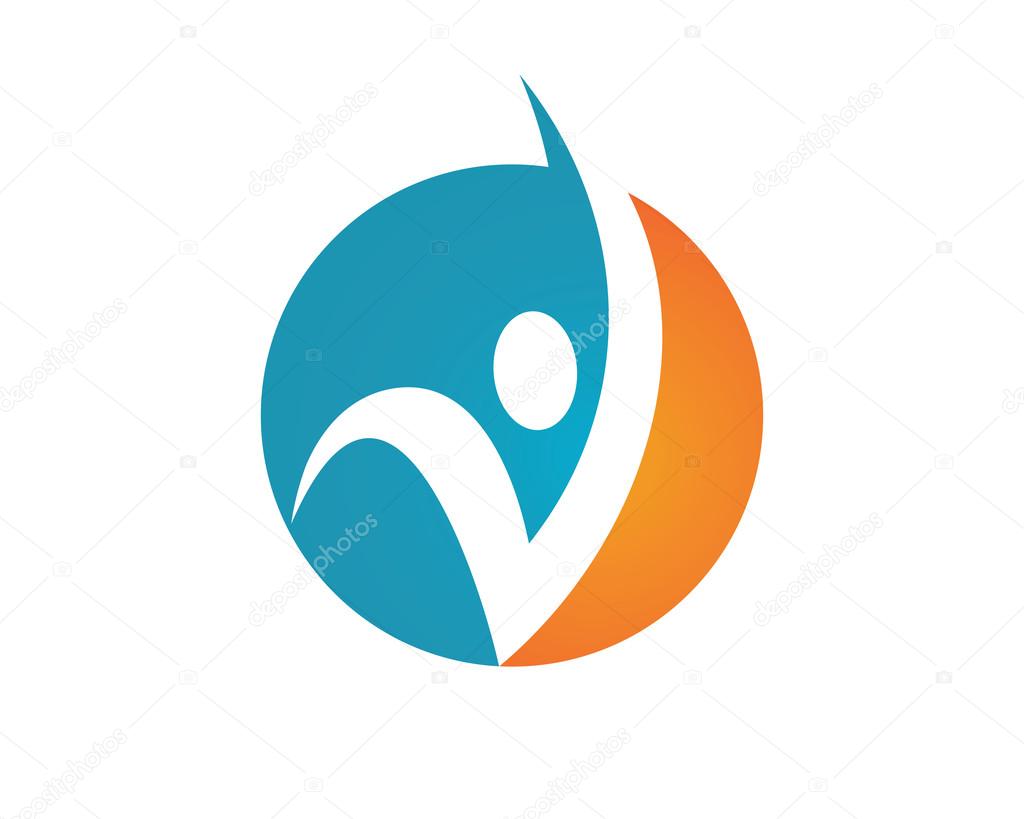 Human running vector logo character