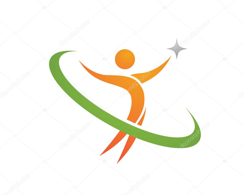 Human running vector logo character