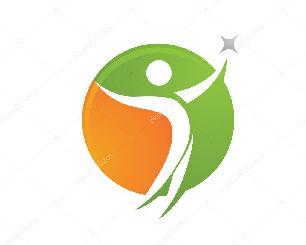 Human running vector logo character