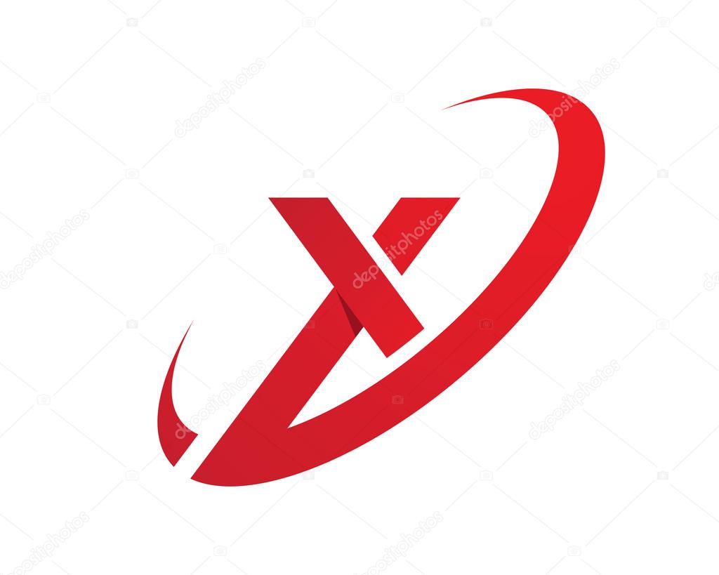 Red X Letter Logo Template Vector