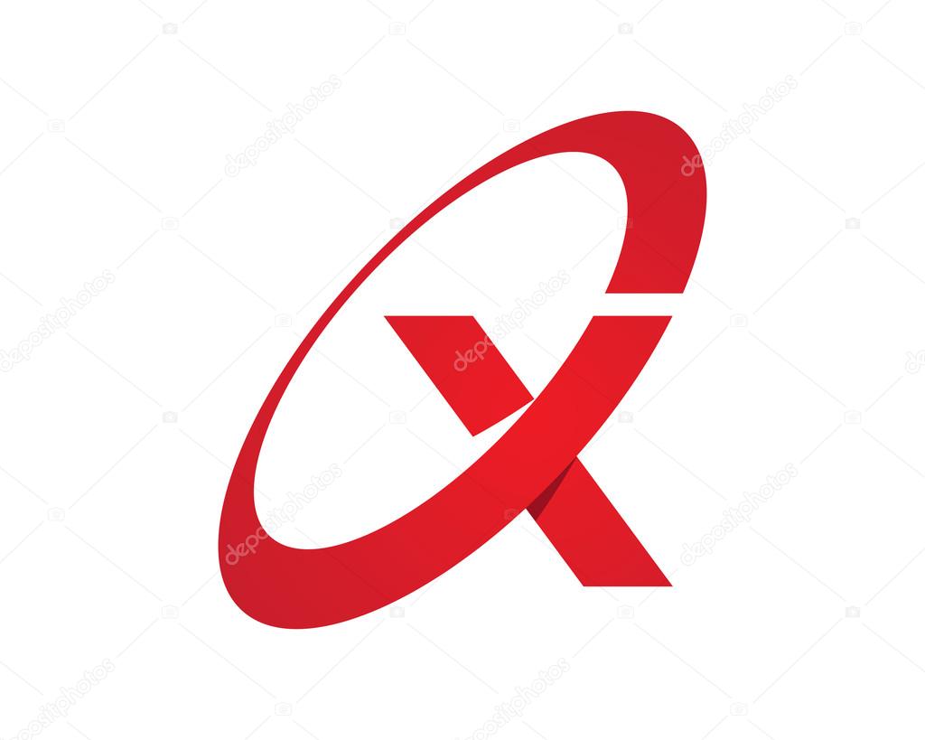Red X Letter Logo Template Vector