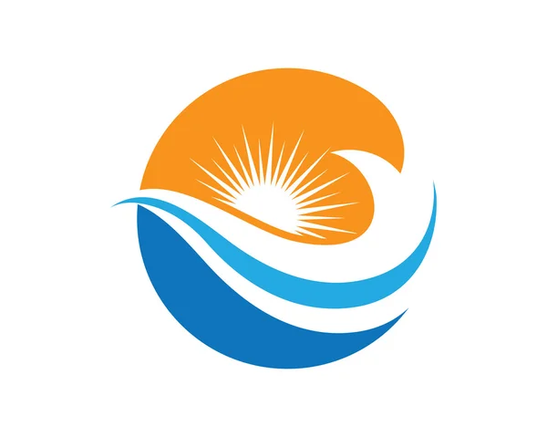 美波のロゴのテンプレート — ストックベクタ