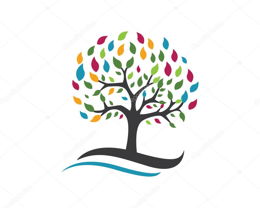 Tree leaf vector logo design eco-friendly concept