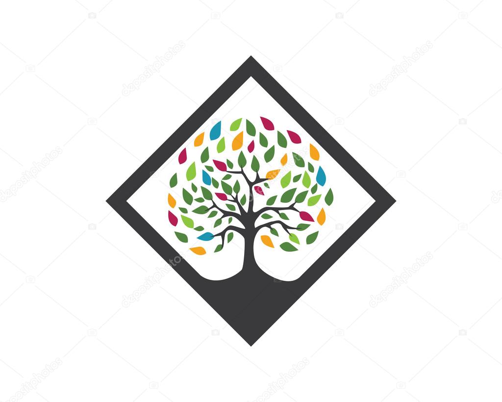 Tree leaf vector logo design eco-friendly concept