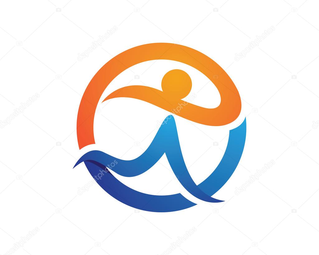 Human running vector logo template health Business