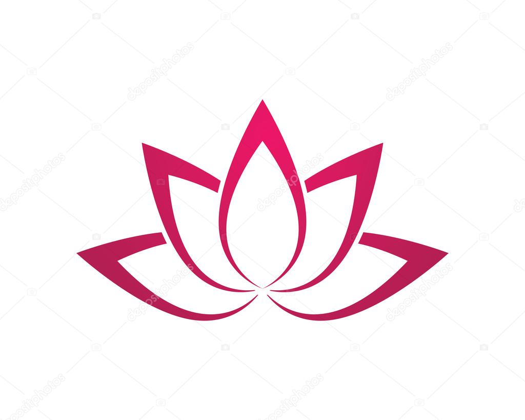 Stylized lotus flower icon vector background