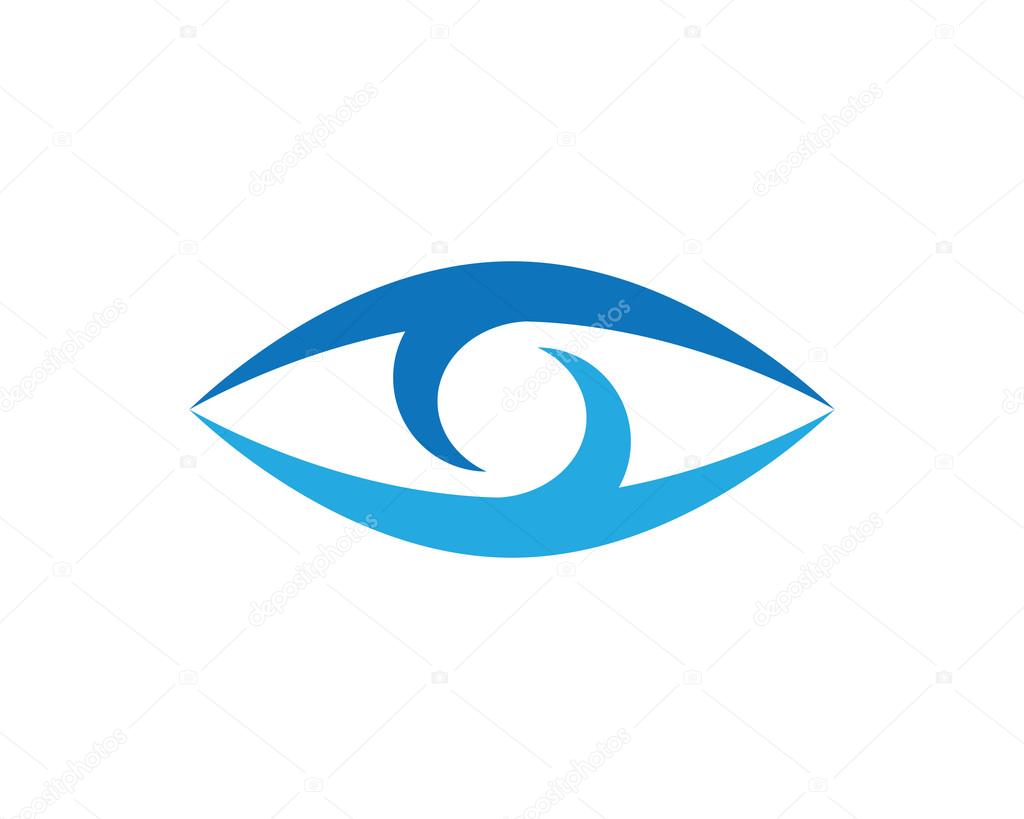 Beauty blue Eye care Logo vector icon Template Logo