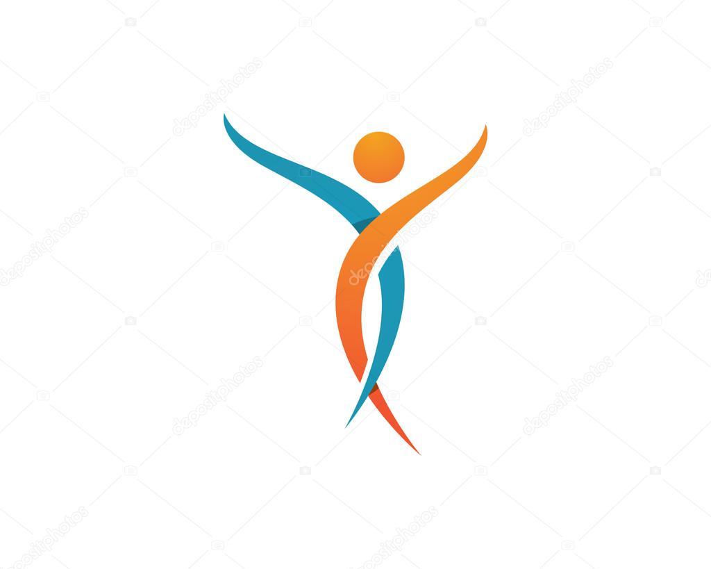 Fun people Healthy Life icon Logo template