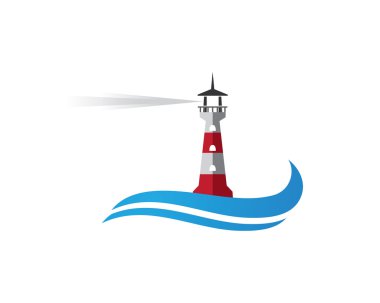 Deniz feneri sembolü logo beach