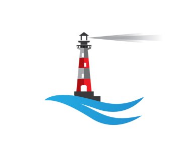 Deniz feneri sembolü logo beach