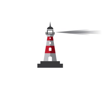 Deniz feneri sembolü logo beach
