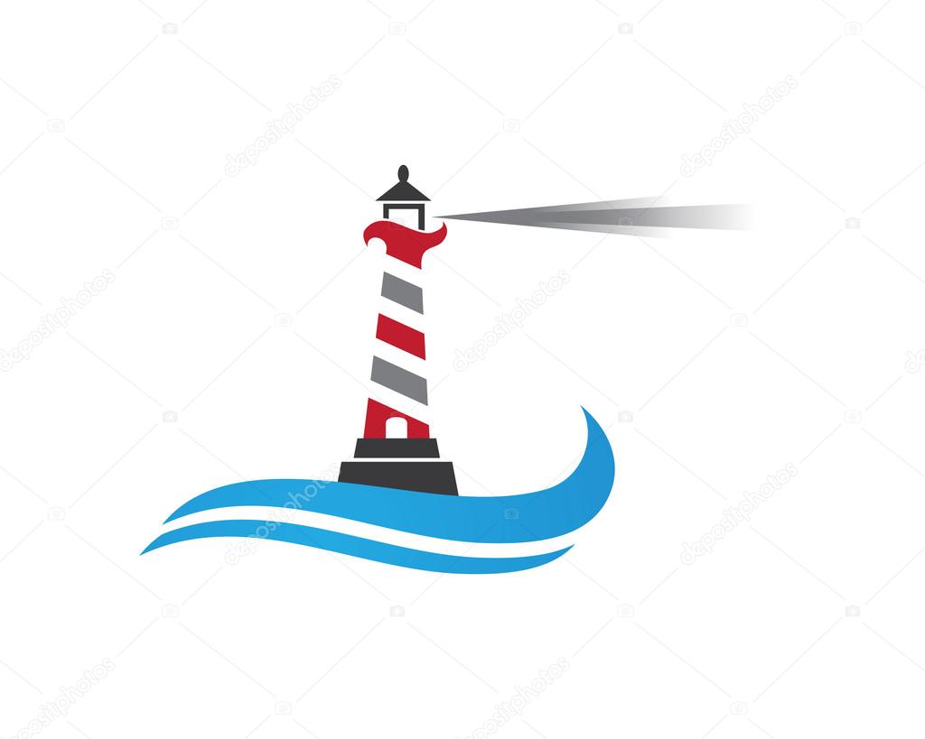 lighthouse symbol logo beach