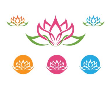 Stilize lotus çiçek simge vektör arka plan